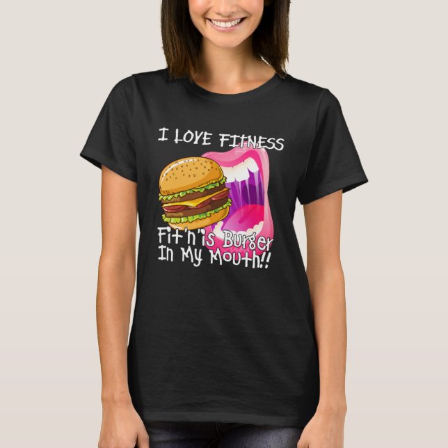 Camiseta Fitness Burger In My Mouth  Gym and Workout (Anverso)