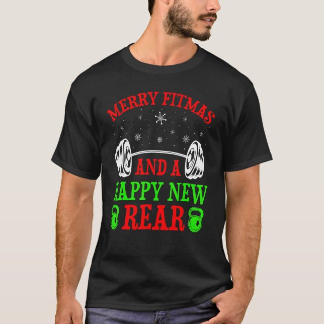 Camiseta Fitness De Freno Merry Fitmas Y Un Año Feliz (Anverso)