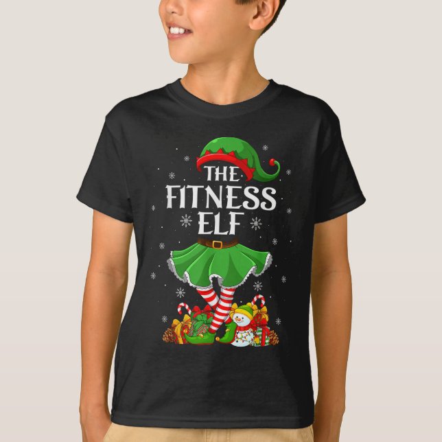 Camiseta Fitness Elf Christmas Family Elf Squad Xmas Girls  (Anverso)