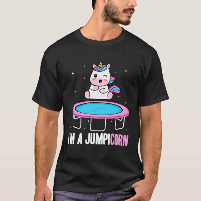 Camiseta Fitness Fan Unicorn  Motivation Trampoline Jumping (Anverso)