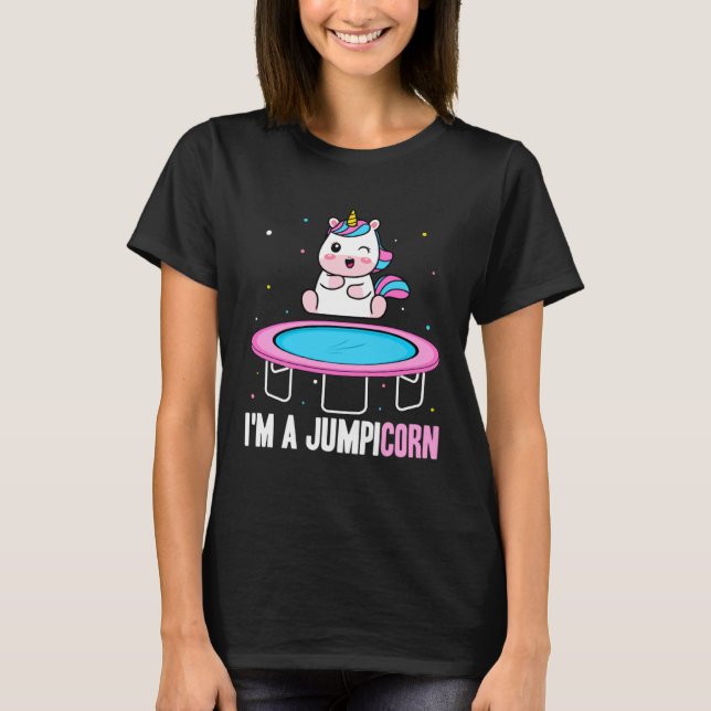 Camiseta Fitness Fan Unicorn  Motivation Trampoline Jumping (Anverso)