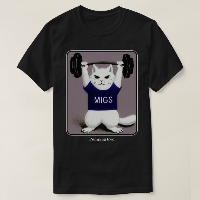 Camiseta Fitness Gimnasio Gimnasio Bombeo Gato Hierro (Diseño del anverso)