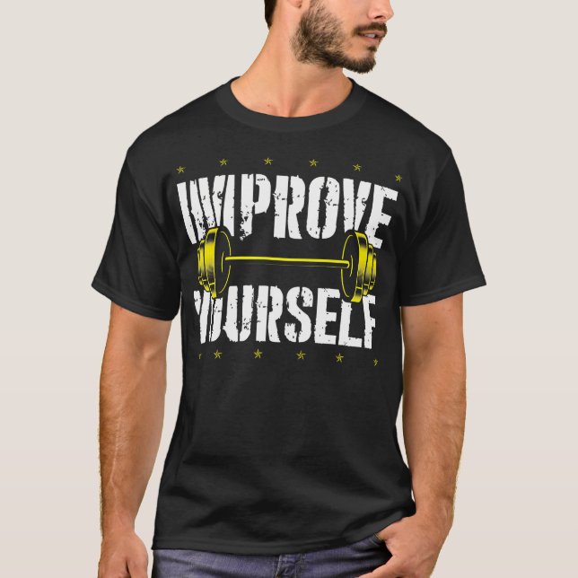 Camiseta Fitness Gym Workout Pesos de motivación Hombres Mu (Anverso)