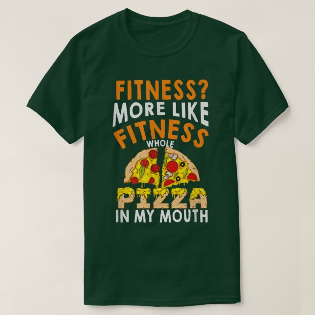 Camiseta Fitness Pizza completa en mi boca Funny Pizza Fan  (Diseño del anverso)