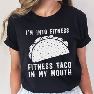 Camiseta Fitness Taco Funny T Shirt Gimnasio humorístico