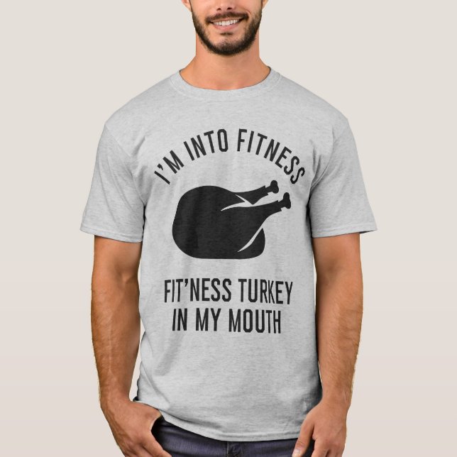 Camiseta Fitness Turkey En Mi Boca Graciosa Acción De Graci (Anverso)