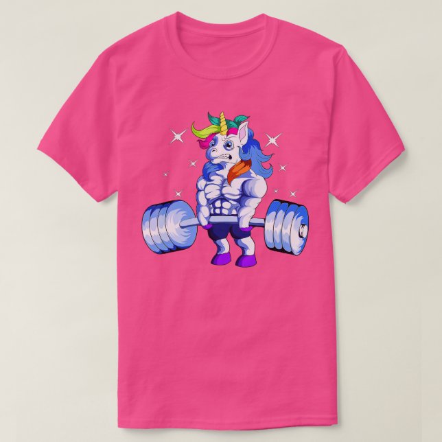 Camiseta Fitness Unicornio Levantamiento de peso Dumbbell S (Diseño del anverso)