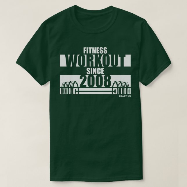 Camiseta Fitness Workout desde 2008 Gym Motivation Sings (Diseño del anverso)
