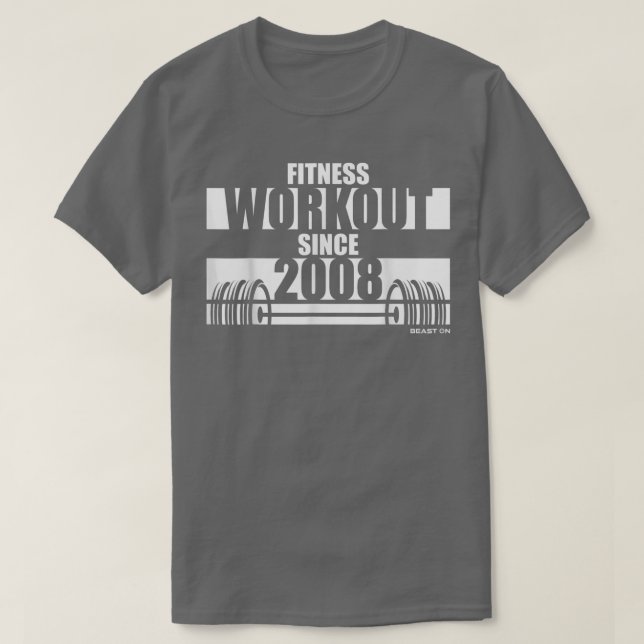 Camiseta Fitness Workout desde 2008 Gym Motivation Sings (Diseño del anverso)