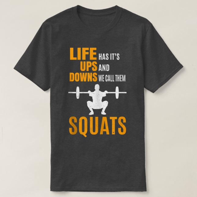 Camiseta Fitness Workout Squat Eercise Humor Quote Saying Y (Diseño del anverso)