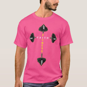 Camiseta Fitness Y Faith Barbell Cross Para Gimnasio Fe