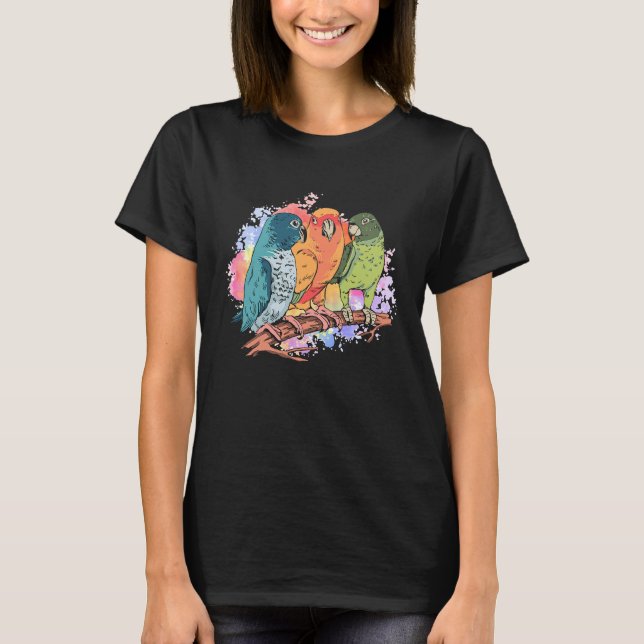 Camiseta Five Artistic Parrot Rainbow Pet Birds for Ornitho (Anverso)