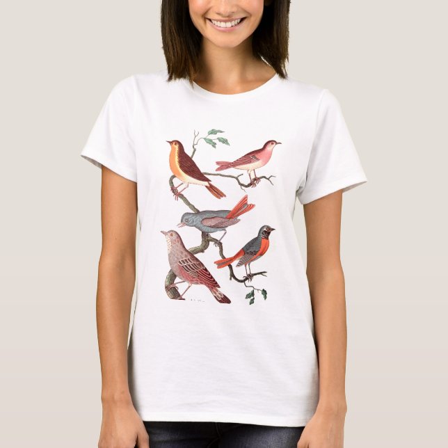 Camiseta Five lovely vintage birds (Anverso)
