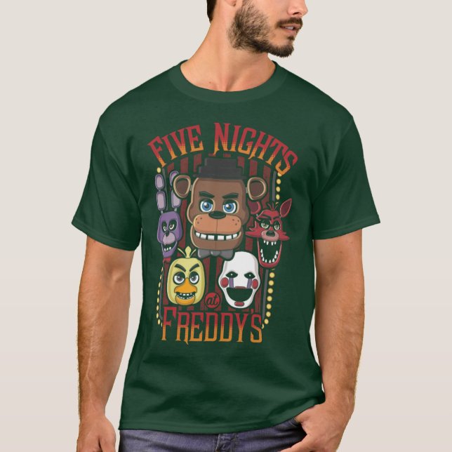 Camiseta Five Nights At Freddys Pizzeria MultiCharacter (Anverso)