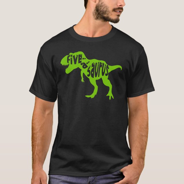Camiseta Fiveasaurus Cumpleaños Dinosaurio Quinto Cumpleaño (Anverso)