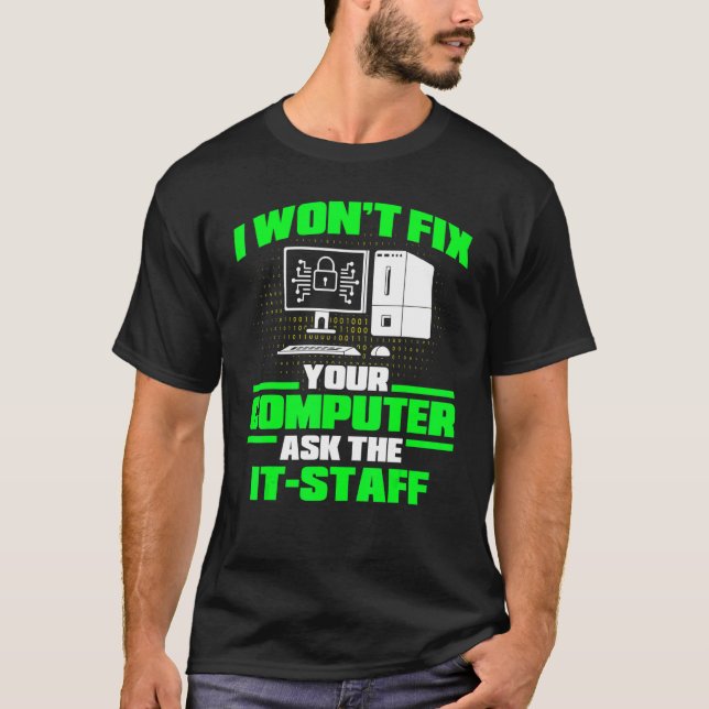Camiseta Fix Computer Ask It Staff Cyber Warrior & Security (Anverso)
