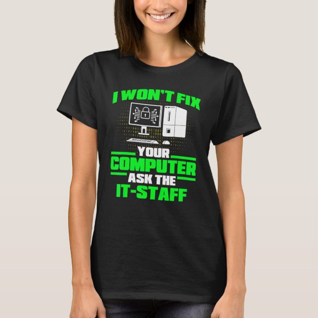 Camiseta Fix Computer Ask It Staff Cyber Warrior & Security (Anverso)
