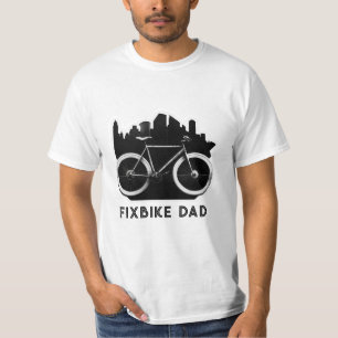 Camiseta Fixbike Dad. Bicicleta negra para los padres. Auto