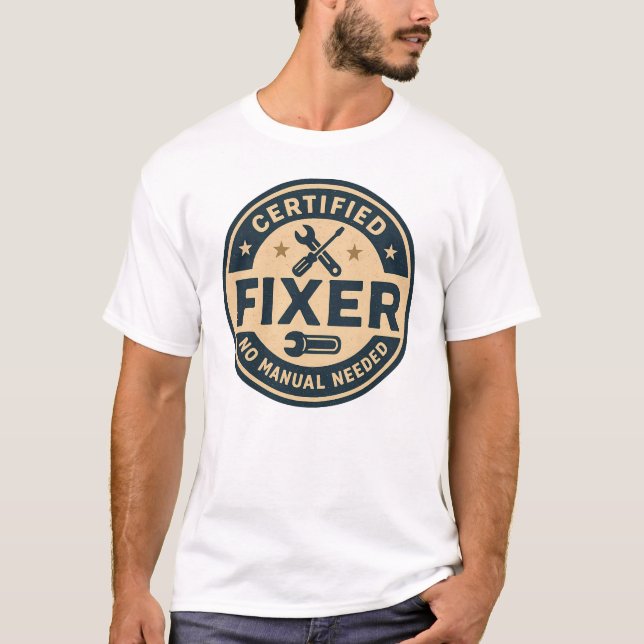 Camiseta Fixer certificado - Tarjeta de reparación de vinta (Anverso)