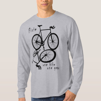 Camiseta Fixie - un engranaje de la bici una
