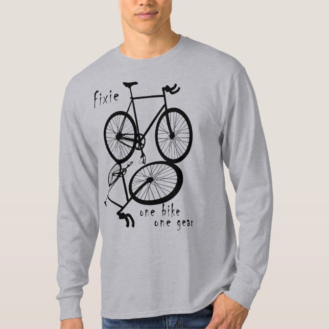 Camiseta Fixie - un engranaje de la bici una (Anverso)
