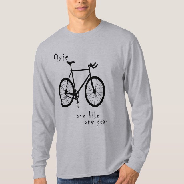 Camiseta Fixie - un engranaje de la bici una (simple) (Anverso)