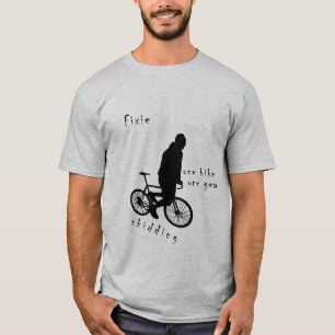 Camiseta Fixie - una resbalón del engranaje de la bici una
