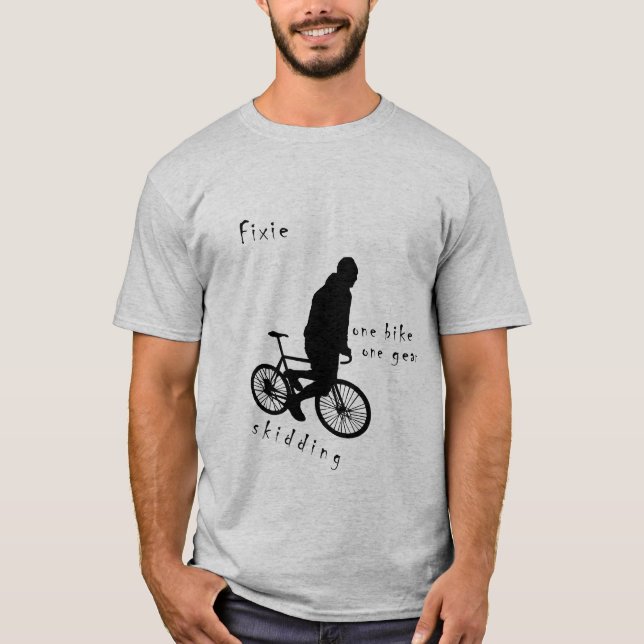 Camiseta Fixie - una resbalón del engranaje de la bici una (Anverso)