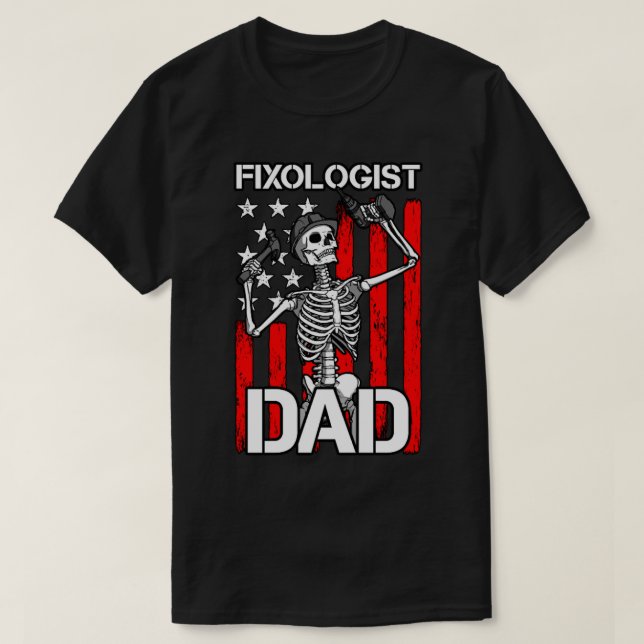 Camiseta Fixólogo Papá Skeleton Carpe de Woodwork de la ban (Diseño del anverso)