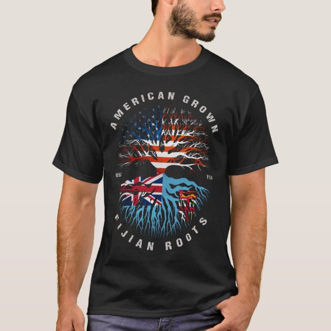 Camiseta Fiyi, un fijiano estadounidense crecido, raíz de l (Anverso)