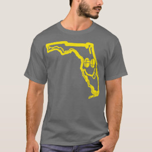 Camiseta FL Eyes Florida Grunge Sonriente Face Black Backgr
