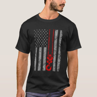 Camiseta Fl Operador De Crane Estadounidense De Línea Roja