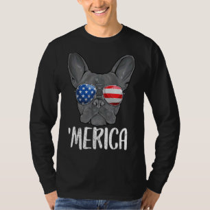 Camiseta Fla Estadounidense 4 De Julio, Perro De Bulldog Fr