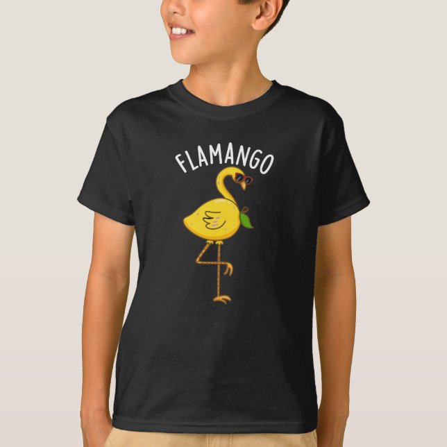 Camiseta Fla-mango Funny Flamingo Pun Dark BG (Anverso)