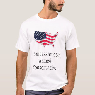 Camiseta flag2 americano, Compassionate.Armed.Conservative.