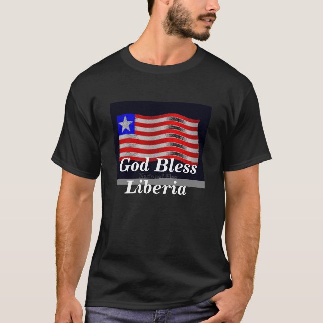 Camiseta flag3, dios bendicen Liberia (Anverso)