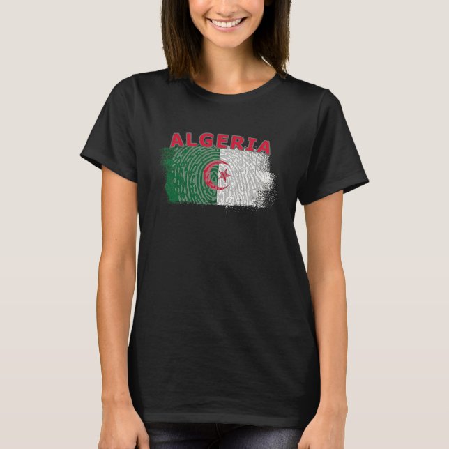 Camiseta Flag Algeria Nationality State North Africa (Anverso)