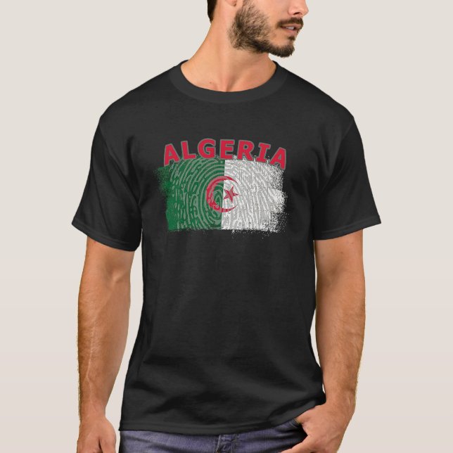 Camiseta Flag Algeria Nationality State North Africa (Anverso)