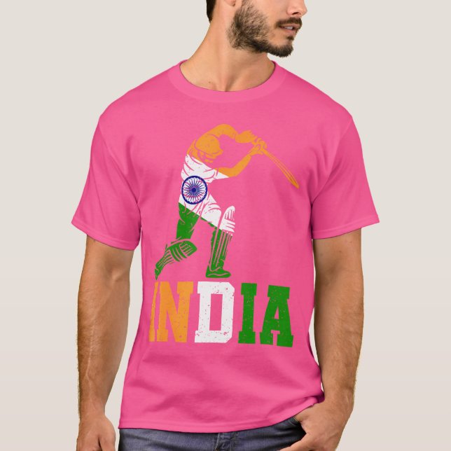 Camiseta Flag India Cricket Supporters Cool Indian Cricket  (Anverso)