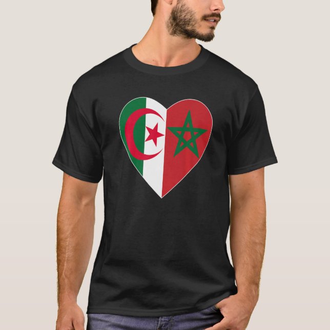Camiseta Flag Love Morocco Algeria I Love Morocco Algeria S (Anverso)