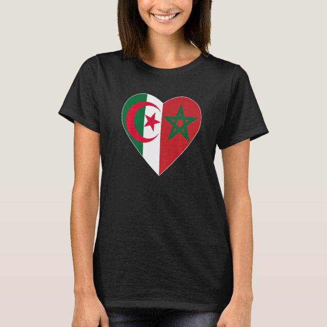 Camiseta Flag Love Morocco Algeria I Love Morocco Algeria S (Anverso)