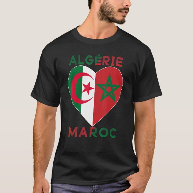 Camiseta Flag Love Morocco Algeria I Love Morocco Algeria S (Anverso)