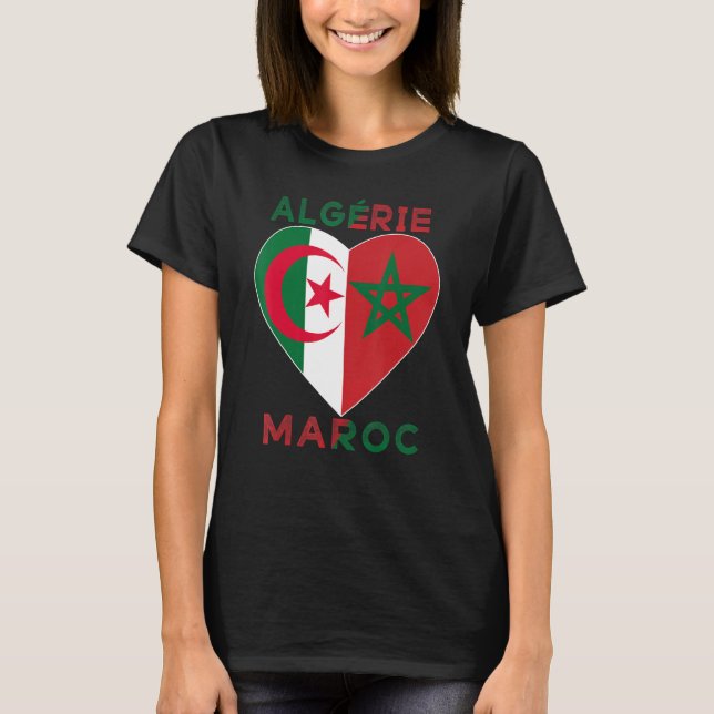 Camiseta Flag Love Morocco Algeria I Love Morocco Algeria S (Anverso)