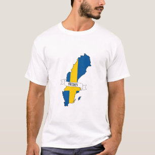 Camiseta Flag map of Sweden