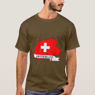 Camiseta  Flag map of Switzerland