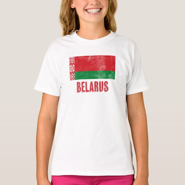 Camiseta Flag of Belarus "Grunge" look. (Anverso)