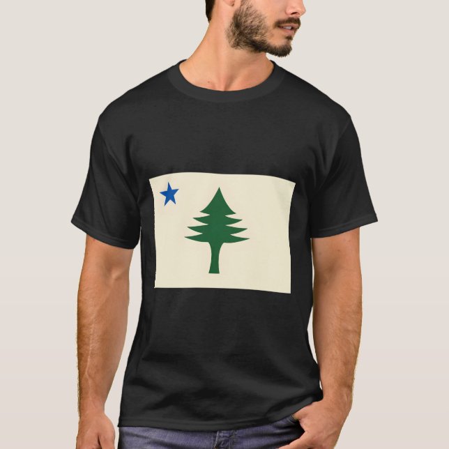 Camiseta Flag Of Maine 1901 Maine State Flag E Tree State (Anverso)