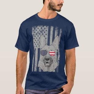 Camiseta FLAG Patriótico AMERICANO Hombres Pastores Alemane
