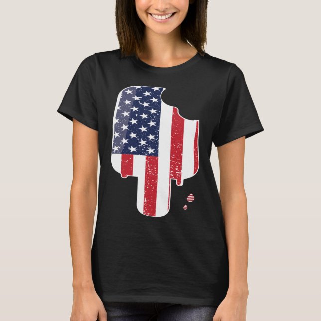 Camiseta Flag Popsicle Ice Pop 4th of July Patriotic Graphi (Anverso)