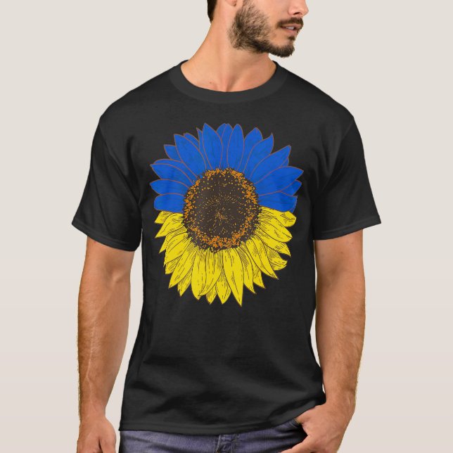 Camiseta Flag Sunflower Ukrainian Support Vintage southern  (Anverso)